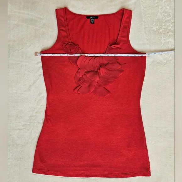 Jacob Red Tank Top with Ruffle Accent - Picture 2 of 8
